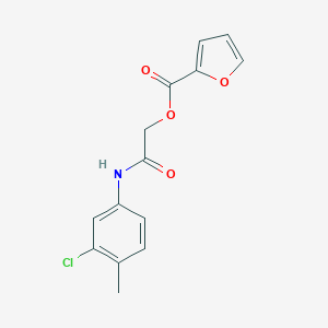 molecular formula C14H12ClNO4 B271242 2-(3-Chloro-4-methylanilino)-2-oxoethyl 2-furoate 