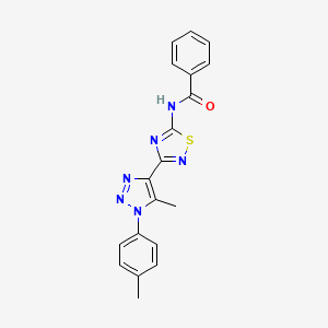 N-{3-[5-methyl-1-(4-methylphenyl)-1H-1,2,3-triazol-4-yl]-1,2,4-thiadiazol-5-yl}benzamide