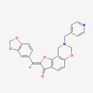 (Z)-2-(benzo[d][1,3]dioxol-5-ylmethylene)-8-(pyridin-4-ylmethyl)-8,9-dihydro-2H-benzofuro[7,6-e][1,3]oxazin-3(7H)-one