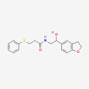 molecular formula C19H21NO3S B2712433 N-(2-(2,3-dihydrobenzofuran-5-yl)-2-hydroxyethyl)-3-(phenylthio)propanamide CAS No. 1421508-89-5