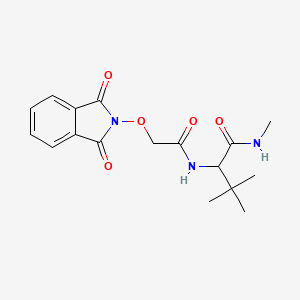 molecular formula C17H21N3O5 B2712446 2-({2-[(1,3-dioxo-1,3-dihydro-2H-isoindol-2-yl)oxy]acetyl}amino)-N,3,3-trimethylbutanamide CAS No. 318949-44-9