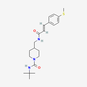 (E)-N-(tert-butyl)-4-((3-(4-(methylthio)phenyl)acrylamido)methyl)piperidine-1-carboxamide