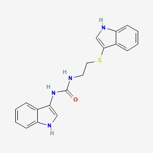 molecular formula C19H18N4OS B2712452 1-(2-((1H-吲哚-3-基)硫基)乙基)-3-(1H-吲哚-3-基)脲 CAS No. 899989-85-6