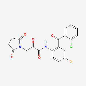 molecular formula C20H14BrClN2O5 B2712453 N-[4-溴-2-(2-氯苯甲酰)苯基]-3-(2,5-二氧代吡咯烷-1-基)-2-氧代丙酰胺 CAS No. 329903-17-5