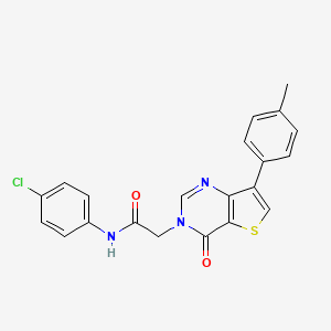molecular formula C21H16ClN3O2S B2712458 N-(4-氯苯基)-2-[7-(4-甲基苯基)-4-氧代噻吩并[3,2-d]嘧啶-3(4H)-基]乙酰胺 CAS No. 1207048-75-6