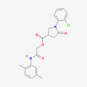 molecular formula C21H21ClN2O4 B271246 2-(2,5-Dimethylanilino)-2-oxoethyl 1-(2-chlorophenyl)-5-oxo-3-pyrrolidinecarboxylate 