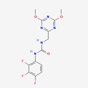 molecular formula C13H12F3N5O3 B2712468 1-((4,6-二甲氧-1,3,5-三嗪-2-基)甲基)-3-(2,3,4-三氟苯基)脲 CAS No. 2034424-99-0