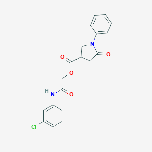 molecular formula C20H19ClN2O4 B271247 2-[(3-Chloro-4-methylphenyl)amino]-2-oxoethyl 5-oxo-1-phenylpyrrolidine-3-carboxylate 