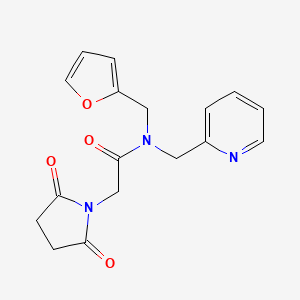 molecular formula C17H17N3O4 B2712471 2-(2,5-dioxopyrrolidin-1-yl)-N-(furan-2-ylmethyl)-N-(pyridin-2-ylmethyl)acetamide CAS No. 1286724-25-1