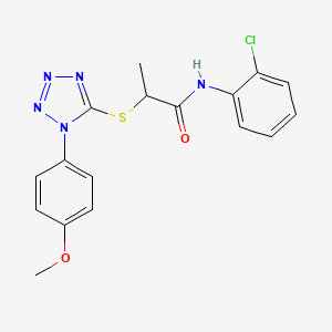 molecular formula C17H16ClN5O2S B2712479 N-(2-chlorophenyl)-2-{[1-(4-methoxyphenyl)-1H-tetrazol-5-yl]sulfanyl}propanamide CAS No. 890638-52-5