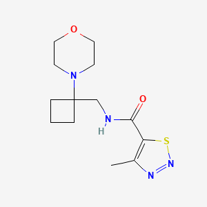 molecular formula C13H20N4O2S B2712480 4-Methyl-N-[(1-morpholin-4-ylcyclobutyl)methyl]thiadiazole-5-carboxamide CAS No. 2380173-88-4
