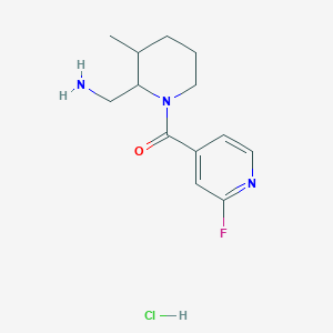 molecular formula C13H19ClFN3O B2712487 [1-(2-Fluoropyridine-4-carbonyl)-3-methylpiperidin-2-yl]methanamine hydrochloride CAS No. 1590874-78-4