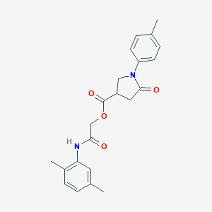 molecular formula C22H24N2O4 B271249 2-(2,5-Dimethylanilino)-2-oxoethyl 1-(4-methylphenyl)-5-oxo-3-pyrrolidinecarboxylate 