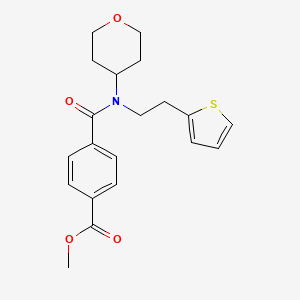 methyl 4-((tetrahydro-2H-pyran-4-yl)(2-(thiophen-2-yl)ethyl)carbamoyl)benzoate