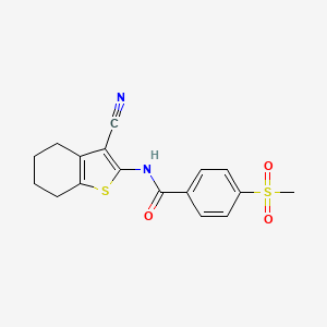 molecular formula C17H16N2O3S2 B2712495 N-(3-氰-4,5,6,7-四氢苯并[b]噻吩-2-基)-4-(甲磺基)苯甲酰胺 CAS No. 896341-93-8