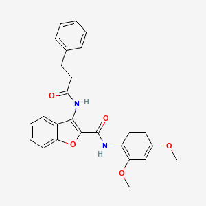 molecular formula C26H24N2O5 B2712503 N-(2,4-二甲氧苯基)-3-(3-苯基丙酰胺基)苯并呋喃-2-羧酰胺 CAS No. 887887-04-9