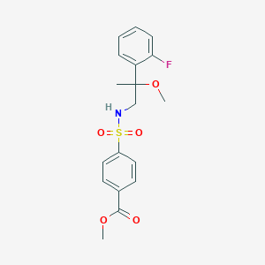 molecular formula C18H20FNO5S B2712510 methyl 4-(N-(2-(2-fluorophenyl)-2-methoxypropyl)sulfamoyl)benzoate CAS No. 1797025-30-9