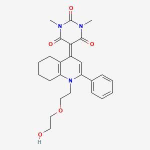 5-(1-(2-(2-hydroxyethoxy)ethyl)-2-phenyl-5,6,7,8-tetrahydroquinolin-4(1H)-ylidene)-1,3-dimethylpyrimidine-2,4,6(1H,3H,5H)-trione