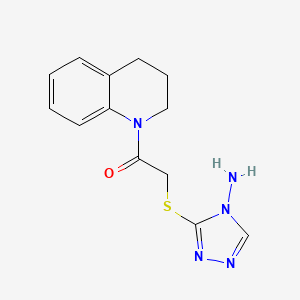 molecular formula C13H15N5OS B2712512 2-[(4-amino-4H-1,2,4-triazol-3-yl)sulfanyl]-1-(1,2,3,4-tetrahydroquinolin-1-yl)ethan-1-one CAS No. 496033-20-6