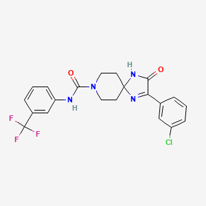 2-(3-chlorophenyl)-3-oxo-N-(3-(trifluoromethyl)phenyl)-1,4,8-triazaspiro[4.5]dec-1-ene-8-carboxamide