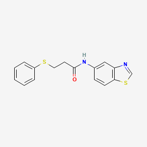 molecular formula C16H14N2OS2 B2712518 N-(苯并[d]噻唑-5-基)-3-(苯硫基)丙酰胺 CAS No. 941966-35-4