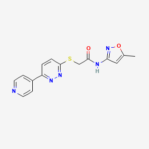 molecular formula C15H13N5O2S B2712525 N-(5-methylisoxazol-3-yl)-2-((6-(pyridin-4-yl)pyridazin-3-yl)thio)acetamide CAS No. 872987-45-6