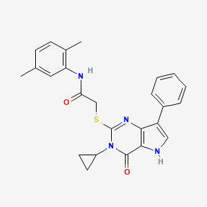 2-((3-cyclopropyl-4-oxo-7-phenyl-4,5-dihydro-3H-pyrrolo[3,2-d]pyrimidin-2-yl)thio)-N-(2,5-dimethylphenyl)acetamide