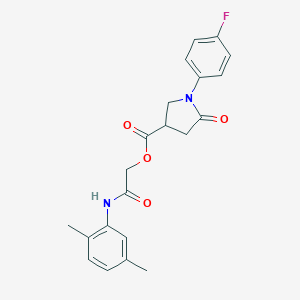 molecular formula C21H21FN2O4 B271253 2-[(2,5-Dimethylphenyl)amino]-2-oxoethyl 1-(4-fluorophenyl)-5-oxopyrrolidine-3-carboxylate 