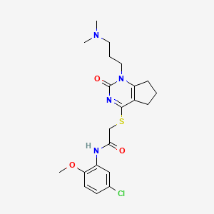 N-(5-chloro-2-methoxyphenyl)-2-((1-(3-(dimethylamino)propyl)-2-oxo-2,5,6,7-tetrahydro-1H-cyclopenta[d]pyrimidin-4-yl)thio)acetamide
