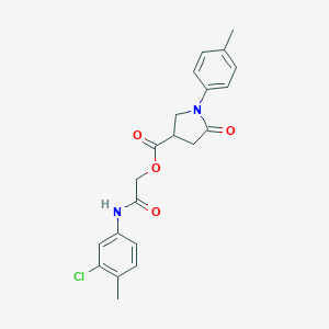 molecular formula C21H21ClN2O4 B271254 2-(3-Chloro-4-methylanilino)-2-oxoethyl 1-(4-methylphenyl)-5-oxo-3-pyrrolidinecarboxylate 
