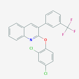 molecular formula C22H12Cl2F3NO B2712540 2-(2,4-Dichlorophenoxy)-3-[3-(trifluoromethyl)phenyl]quinoline CAS No. 337921-85-4
