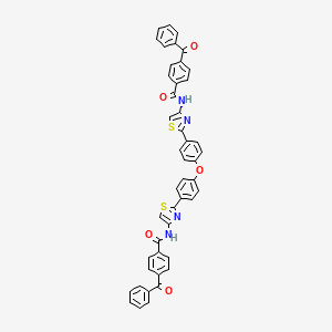 molecular formula C46H30N4O5S2 B2712543 4-benzoyl-N-[2-[4-[4-[4-[(4-benzoylbenzoyl)amino]-1,3-thiazol-2-yl]phenoxy]phenyl]-1,3-thiazol-4-yl]benzamide CAS No. 397288-95-8