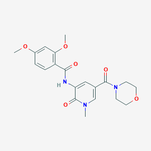 molecular formula C20H23N3O6 B2712545 2,4-dimethoxy-N-(1-methyl-5-(morpholine-4-carbonyl)-2-oxo-1,2-dihydropyridin-3-yl)benzamide CAS No. 1105210-14-7