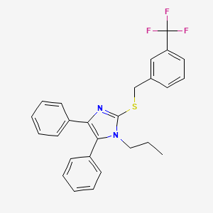 molecular formula C26H23F3N2S B2712547 4,5-Diphenyl-1-propyl-2-[[3-(trifluoromethyl)phenyl]methylsulfanyl]imidazole CAS No. 339277-15-5