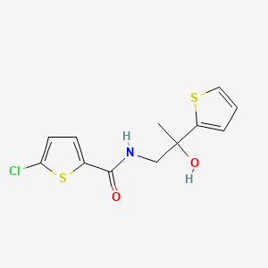 molecular formula C12H12ClNO2S2 B2712561 5-chloro-N-(2-hydroxy-2-(thiophen-2-yl)propyl)thiophene-2-carboxamide CAS No. 1351600-92-4