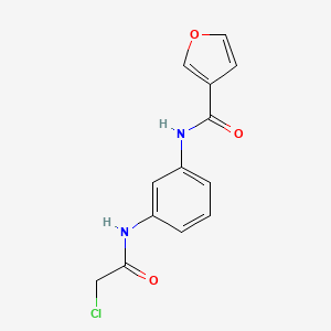 molecular formula C13H11ClN2O3 B2712566 N-[3-[(2-Chloroacetyl)amino]phenyl]furan-3-carboxamide CAS No. 2411201-18-6