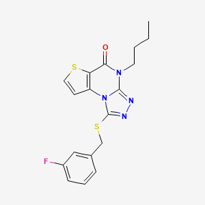 4-butyl-1-((3-fluorobenzyl)thio)thieno[2,3-e][1,2,4]triazolo[4,3-a]pyrimidin-5(4H)-one