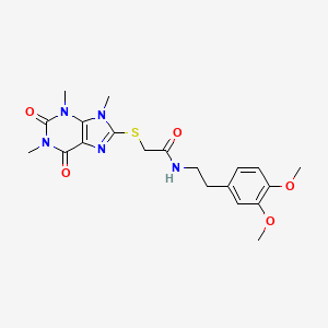 N-(3,4-dimethoxyphenethyl)-2-((1,3,9-trimethyl-2,6-dioxo-2,3,6,9-tetrahydro-1H-purin-8-yl)thio)acetamide