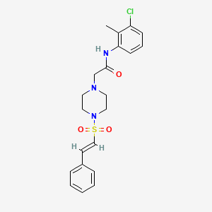 N-(3-chloro-2-methylphenyl)-2-[4-[(E)-2-phenylethenyl]sulfonylpiperazin-1-yl]acetamide
