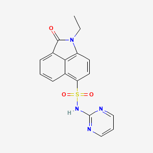 molecular formula C17H14N4O3S B2712602 1-ethyl-2-oxo-N-(pyrimidin-2-yl)-1,2-dihydrobenzo[cd]indole-6-sulfonamide CAS No. 438488-50-7
