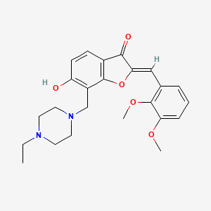 molecular formula C24H28N2O5 B2712603 (Z)-2-(2,3-dimethoxybenzylidene)-7-((4-ethylpiperazin-1-yl)methyl)-6-hydroxybenzofuran-3(2H)-one CAS No. 859131-44-5