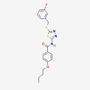 molecular formula C20H20FN3O2S2 B2712604 4-butoxy-N-(5-((3-fluorobenzyl)thio)-1,3,4-thiadiazol-2-yl)benzamide CAS No. 392303-54-7