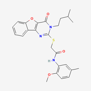 N-(2-methoxy-5-methylphenyl)-2-{[3-(3-methylbutyl)-4-oxo-3,4-dihydro[1]benzofuro[3,2-d]pyrimidin-2-yl]sulfanyl}acetamide