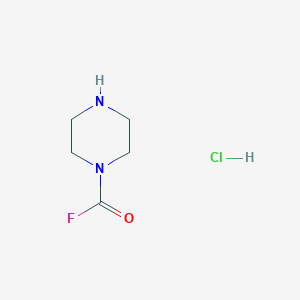 molecular formula C5H10ClFN2O B2712638 哌嗪-1-甲酰 氟化物；盐酸盐 CAS No. 2411239-01-3