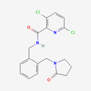 molecular formula C18H17Cl2N3O2 B2712640 3,6-dichloro-N-({2-[(2-oxopyrrolidin-1-yl)methyl]phenyl}methyl)pyridine-2-carboxamide CAS No. 1147521-97-8