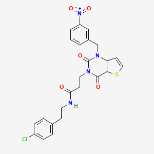 molecular formula C24H21ClN4O5S B2712641 N-[2-(4-chlorophenyl)ethyl]-3-{1-[(3-nitrophenyl)methyl]-2,4-dioxo-1H,2H,3H,4H-thieno[3,2-d]pyrimidin-3-yl}propanamide CAS No. 899938-45-5