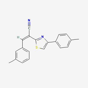 molecular formula C20H16N2S B2712653 (Z)-3-(m-tolyl)-2-(4-(p-tolyl)thiazol-2-yl)acrylonitrile CAS No. 476668-67-4