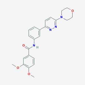 molecular formula C23H24N4O4 B2712655 3,4-二甲氧基-N-(3-(6-吗啉吡啶并[3,4-d]嘧啶-3-基)苯基)苯甲酰胺 CAS No. 899953-13-0