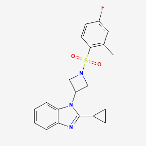 2-Cyclopropyl-1-[1-(4-fluoro-2-methylphenyl)sulfonylazetidin-3-yl]benzimidazole