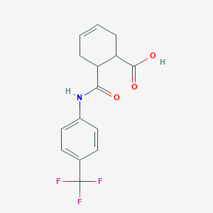 molecular formula C15H14F3NO3 B2712670 6-{[4-(Trifluoromethyl)anilino]carbonyl}-3-cyclohexene-1-carboxylic acid CAS No. 477888-70-3